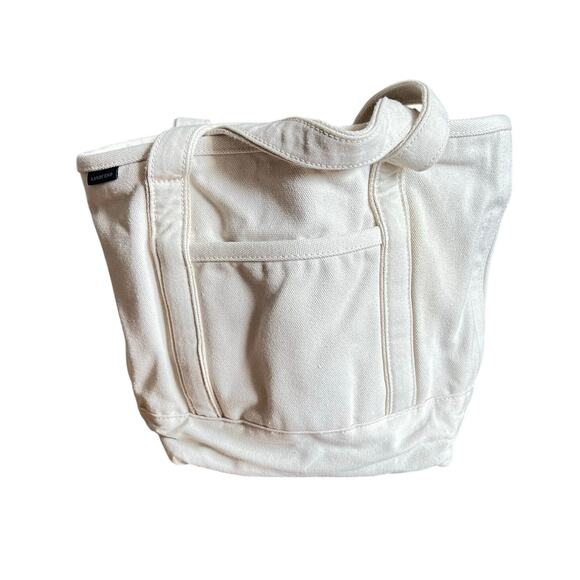 Lands End Medium Natural Open Top Canvas Tote Bag - Picture 1 of 12